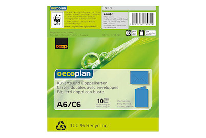 Image of Oecoplan Kuverts und Doppelkarten A6/C6 blau 10/10 Stk. bei JUMBO
