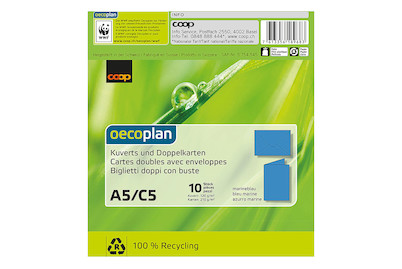 Image of Oecoplan Kuverts und Doppelkarten A5/C5 blau 10/10 Stk. bei JUMBO