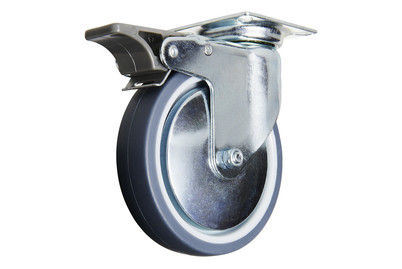 Image of Apparatelenkrolle mit Gleitlager, Feststeller und Platte 60x60mm bei JUMBO