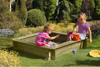 Image of Prix Garantie imprägnierter Sandkasten 120x120cm, holz bei JUMBO