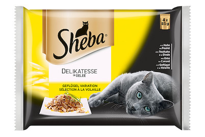 Image of Sheba Delikatesse Katzenfutter in Gelee Geflügel assortiert 4x85g