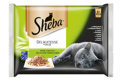 Image of Sheba Delikatesse Katzenfutter in Gelee Fisch 4x85g