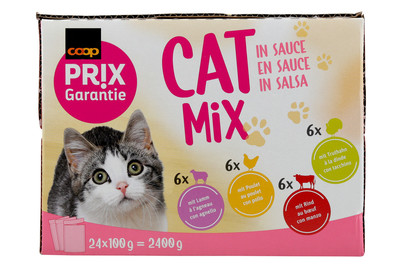 Image of Prix Garantie Cat Mix Katzenfutter in Sauce assortiert 24x100g