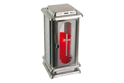 Image of Grablaterne Inox mit Türe 23.5 cm bei JUMBO
