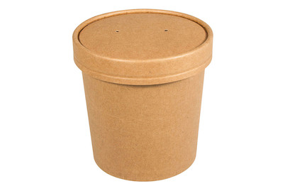 Image of Bio Papp-Becher mit Deckel, 300ml, 7,5x9cm, Lebensmittelecht, Set 4Stück bei JUMBO