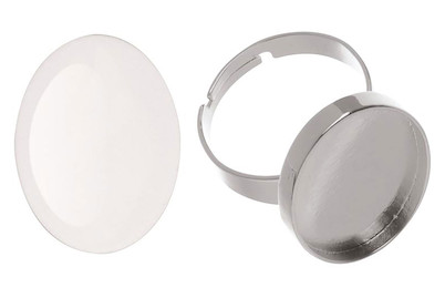 Image of Fingerring oval silberfarben 27 x 19 mm bei JUMBO