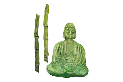 Image of Giessform Buddha mit Bambus Ldpe, 15x19 cm
