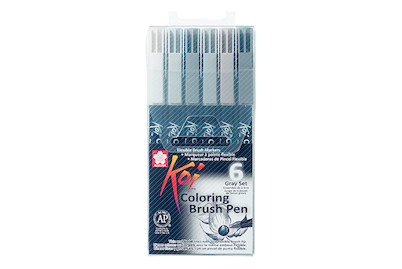 Image of Koi Brush Pen Set 6ST bei JUMBO