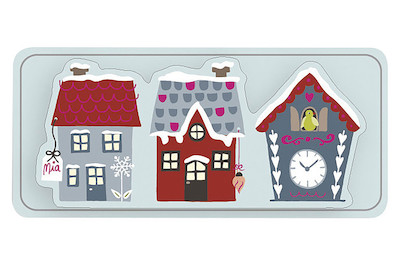 Image of 3D Papier-Accessoires: Häuser, 5,5x2,5cm, selbstklebend, SB-Btl 6Stück bei JUMBO