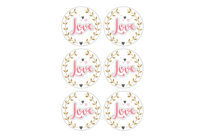 Image of 3D Papier-Accessoires: Love, 4cm ø, selbstklebend, SB-Btl 6Stück bei JUMBO