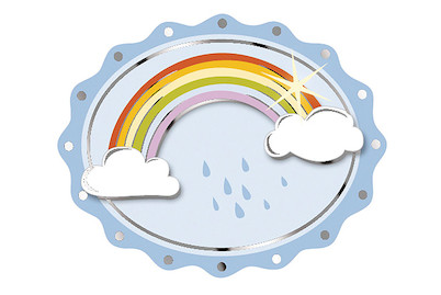 Image of 3D Papier-Accessoires: Regenbogen, 4,5x3,6cm, selbstklebend, SB-Btl 6Stück bei JUMBO