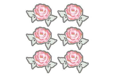 Image of 3D Papier-Accessoires: Romantic Rose, 4,7x3,2cm, selbstklebend, SB-Btl 6Stück bei JUMBO