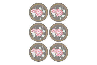 Image of 3D Papier-Accessoires: Rose, 4cm ø, selbstklebend, SB-Btl 6Stück bei JUMBO