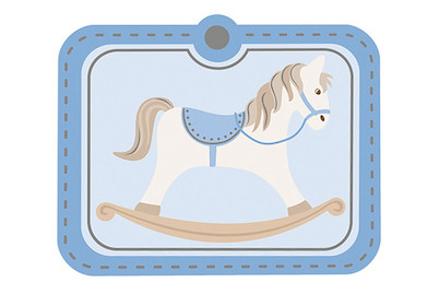 Image of 3D Papier-Accessoires: Schaukelpferd, 4x3,3cm, selbstklebend, SB-Btl 6Stück bei JUMBO