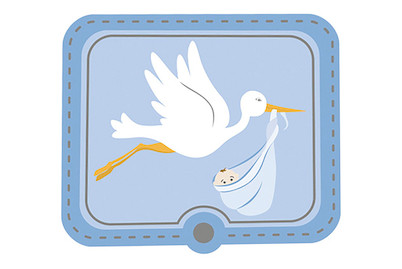 Image of 3D Papier-Accessoires: Storch, 3,9x3,9cm, selbstklebend, SB-Btl 6Stück bei JUMBO