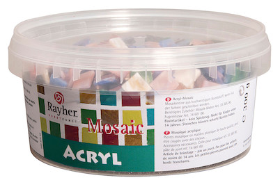 Image of Acryl-Mosaiksteine Mischung, marmoriert, 1x1cm, Dose 300g bei JUMBO