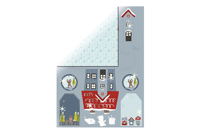 Image of Ausschneidebogen Haus mit Tags, 213x310mm, mit Silberfolie, 190 g/m2 bei JUMBO