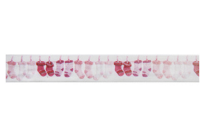Image of Dekoband m. Webkante: Söckchen, 2,5cm, Rolle 15m bei JUMBO