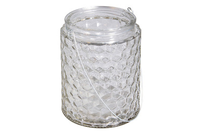 Image of Glasgefäss Wabe mit Henkel, 11x11x13,5cm, 650ml bei JUMBO