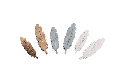 Image of Holz-Streuteile Federn, 3,5+3cm,3Farben sort., SB-Btl 15Stück bei JUMBO