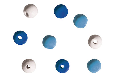 Image of Holzperlen für Deko, 9mm ø, h.blau/d.blau/weiss/beige, SB-Btl 60Stück bei JUMBO