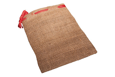 Image of Jute Säckchen m. roter Kordel, 14x18cm, SB-Btl 2Stück bei JUMBO