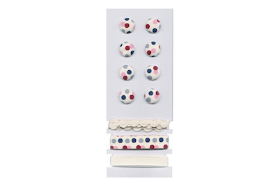 Image of Knöpfe und Bänder, Punkte, 8 Knöpfe ø1,7cm+3 Bänder á 1m, SB-Btl bei JUMBO