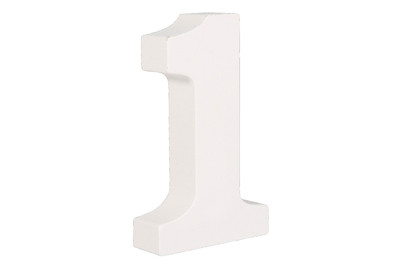 Image of Mdf- Nummer 1 , weiss, 11cm, Stärke 2cm bei JUMBO