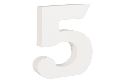 Image of Mdf- Nummer 5 , weiss, 11cm, Stärke 2cm bei JUMBO