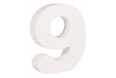 Image of Mdf- Nummer 9 , weiss, 11cm, Stärke 2cm bei JUMBO