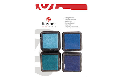 Image of Mini-Stempelkissen Set - Boys, 3x3cm, blau Töne, SB-Blister 4Stück bei JUMBO