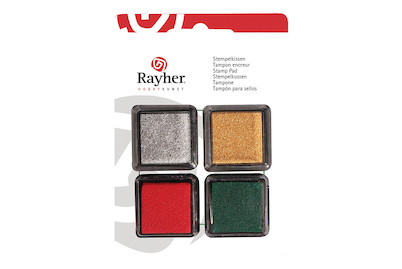 Image of Mini-Stempelkissen Set - Christmas, 3x3cm, SB-Blister 4Stück bei JUMBO