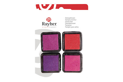 Image of Mini-Stempelkissen Set - Girls, 3x3cm, pink/rot Töne, SB-Blister 4Stück bei JUMBO