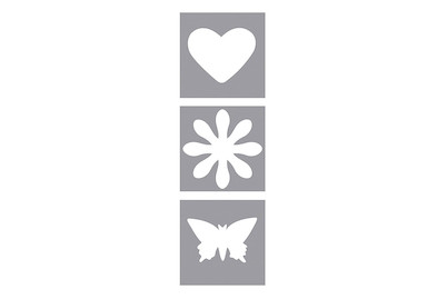 Image of Motivstanzer: Herz,Blume,Schmetterling, 2,54cm, SB-Blister 3Stück bei JUMBO