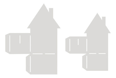 Image of Papierschablone Häuser 2 Grössen 2 Stück