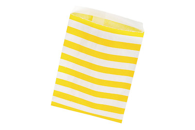 Image of Papiertütchen Lebensmittelecht, weiss/gelb gestreift, SB-Btl 25Stück bei JUMBO