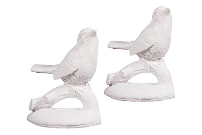 Image of Polyresin-Figur Vogel weiss, 3,5x5cm, m. Klebepunkte, Beutel 2Stück bei JUMBO