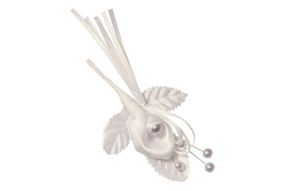 Image of Satin Blütenanstecker Calla, mit Perlen, Blüte 2,5cm, PVC-Box 2Stück bei JUMBO