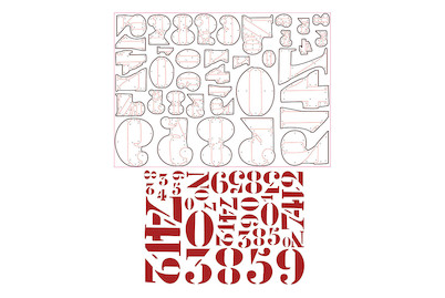 Image of Sizzix Thinlits Set- Stencil Numbers, T.Holtz, SB-Blister 38Stück