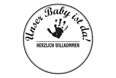 Image of Stempel Unser Baby ist da , 3cm ø bei JUMBO