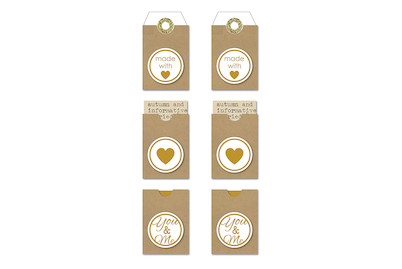 Image of Sticker Tags - made with love , 3,2x5,3cm, SB-Karte 6Stück bei JUMBO