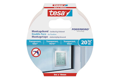 Image of Montageband für transparente Oberflächen und Glas 20 kg/m bei JUMBO