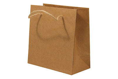 Image of Pappmachè-Tasche m. Jutehenkel, FSC 100%, 16,5x16x8cm bei JUMBO