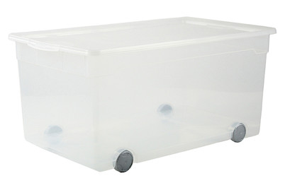 Image of Rotho Clear Box mit Rollen 63 l ohne Deckel