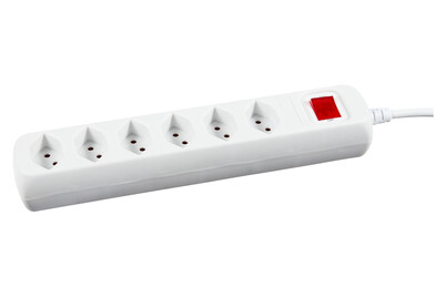 Image of Steckdosenleiste weiss 6xT13 mit Resetschalter bei JUMBO
