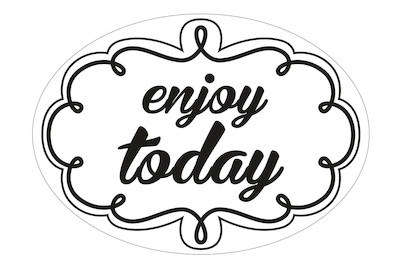 Image of Label enjoy today , 55x40mm, oval, SB-Btl 1Stück bei JUMBO