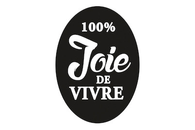 Image of Label 100% Joie de vivre , 40x55mm, oval, SB-Btl 1Stück bei JUMBO