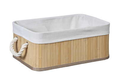 Image of Korb 38x25x16cm weiss Bambus bei JUMBO