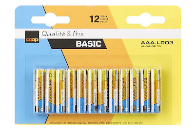 Image of Basic Alkaline Batterien Lr03/Aaa 12 Stück bei JUMBO