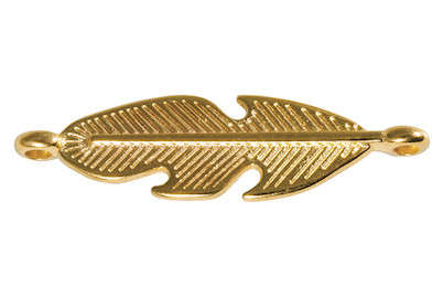 Image of Metall-Zierlement Feder, 27mm, Ösen 1mm ø, SB-Btl 1Stück bei JUMBO